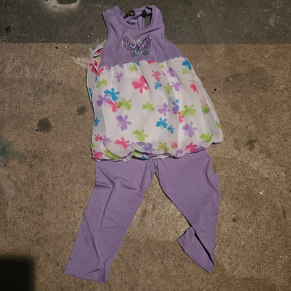 Tempted Summer Butterfly Set - Tunic and Leggings Size 6